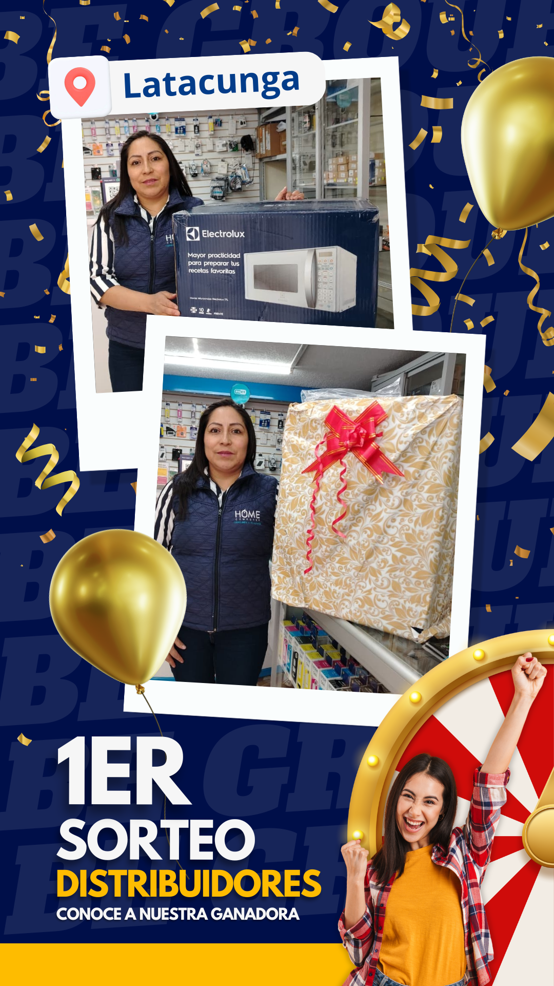 Ganadora del primer sorteo en Latacunga