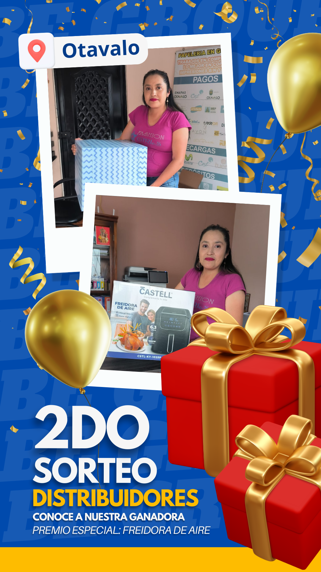 Ganadora del segundo sorteo en Otavalo