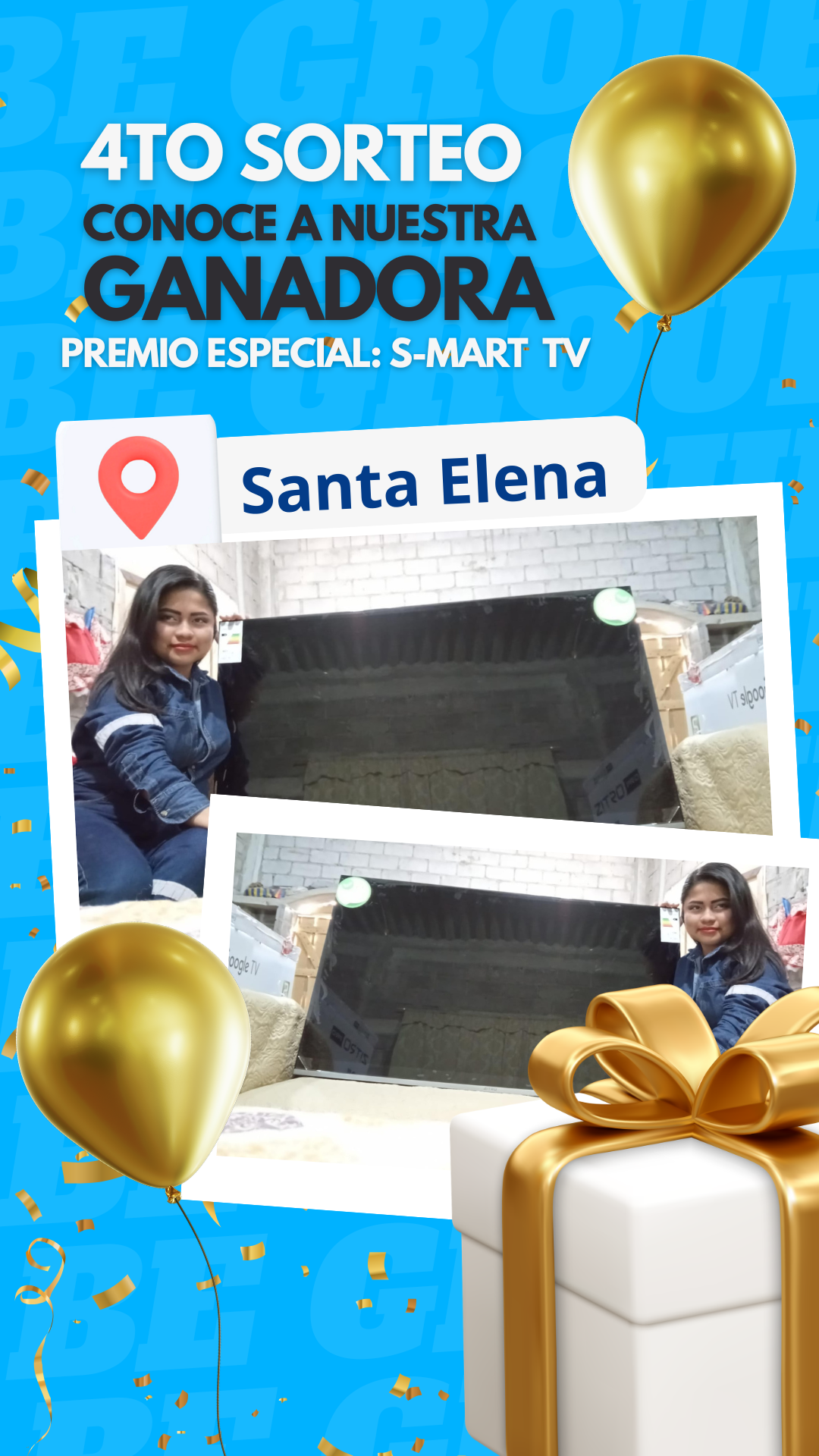 Ganadora del cuarto sorteo en Santa Elena