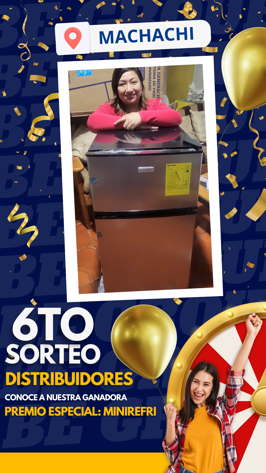 Ganadora del sexto sorteo en Machachi